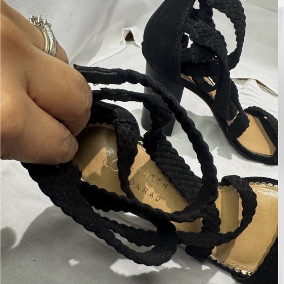 Lauren Conrad Braided Strappy Heels Size 7 - Picture 6 of 7